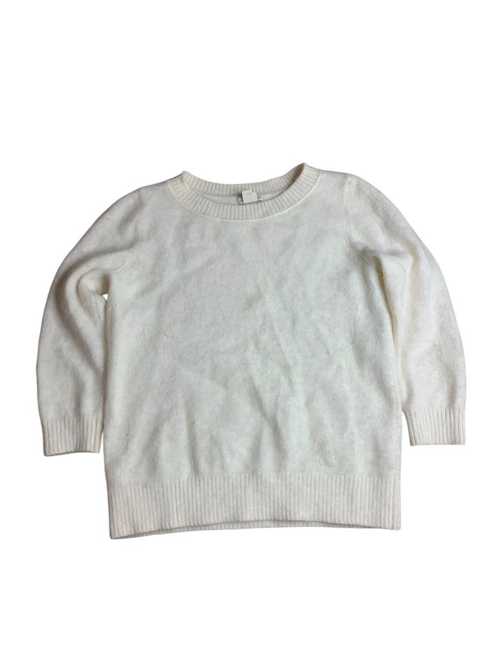 Club Monaco Cream Angora Rabbit Hair Blend Fuzzy Crewneck Sweater - Size M